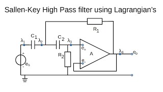 SallenKey High Pass Filter using Lagrangians [upl. by Strickland]