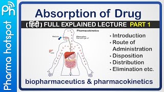 Absorption  part 1  unit 1 biopharmaceutics  b pharma 3rd year 6th sem  complete lecture hindi [upl. by Ecyoj203]