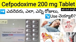 cefpodoxime 200mg tablet in telugu  Uses SideEffects dosedosage etc [upl. by Vladimir]