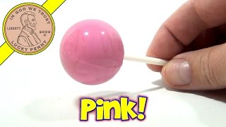 Original Gourmet Pink Bubble Gum Lollipop  USA Candy Tasting [upl. by Avelin]