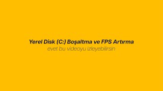 YEREL DİSK C Boşaltma ve Hızlandırma  FPS Arttırma ve Yer Açma [upl. by Asillem]