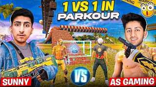 1 Vs 1 In Parkour With AS Gaming🤣😂Super Hard Map  Free Fire India [upl. by Colwin]