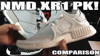 DETAILED REVIEW ADIDAS NMD XR1 PRIMEKNIT COMPARISON  ON FEET [upl. by Tita]