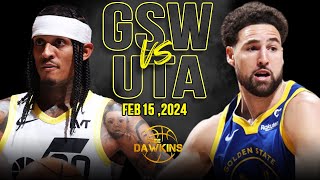 Golden State Warriors vs Utah Jazz Full Game Highlights  February 15 2024  FreeDawkins [upl. by Ivana]