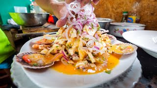 Epic Seafood in Peru  EXTREME COOKING SKILLS in Chorrillos Fishing Village in Lima [upl. by Marcille340]