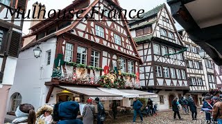 Walk in the city center of Mulhouse during the Christmas market France Part 3 [upl. by Kisor320]