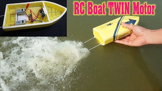 How To Make mini RC Boat Twin 180 Motor [upl. by Bella]