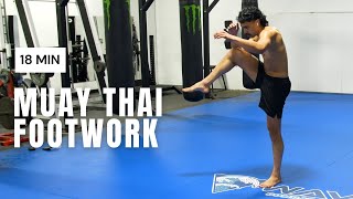 18 MIN MUAY THAI Workout  No Equipment  IMPROVE FOOTWORK [upl. by Llesirg238]