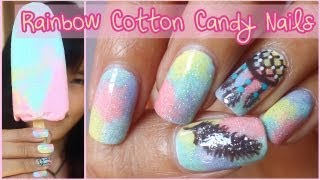 Rainbow Cotton Candy  Dreamcatcher Nails [upl. by Ettelra]