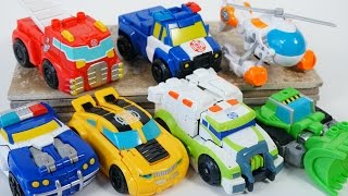 New 2016 Transformers Rescue Bots Giant Collection Heatwave Chase Bumblebee Chase Medix 1 Step Toys [upl. by Niliac663]