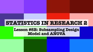 Lesson 8B  Subsampling Design Model and ANOVA Example [upl. by Guglielma353]