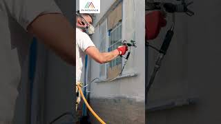 Spray Painting Masonry Paint with Caparol Thermosan [upl. by Hailahk177]