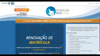 Matrícula Fácil 2024  rede estadual do Rio de Janeiro calendário inscrições online [upl. by Penni439]