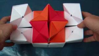 origami  modular  double star flexicube David Brill  dutchpapergirl [upl. by Lamrej]