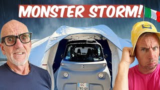 MONSTER STORM Hits ITALIAN Camping Adventure In Citroen Ami⛺️☔️🇮🇹🚙 [upl. by Fielding]