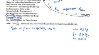 Klausuraufgabe Physik Energieerhaltungssatz  Potentielle Energie  Spannenergie [upl. by Nitsirt]