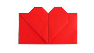 KOPERTA Z KARTKI PAPIERU A4  How To Make Paper Envelope With Heart [upl. by Dragoon422]