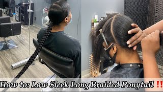 How to do a SLEEK LONG EXTENDED BRAIDED PONYTAIL Updated 2021 [upl. by Jorie946]