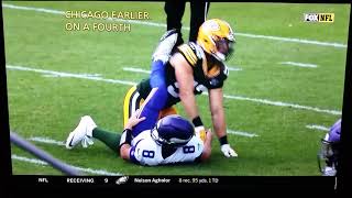 Clay Matthews 52 roughing the Passer penalty PackersVikings [upl. by Nylaras]