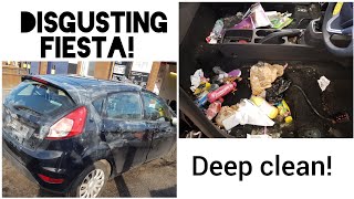 Cleaning a disgusting ford fiesta car disaster detail [upl. by Aihsenal]