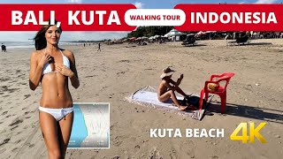 🇮🇩 KUTA LEGIAN BALI Indonesia walking along BEACHFRONT 4k Bali 2023 Kuta beach [upl. by Earaj]