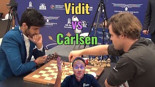 Knightmare but for whom  Vidit Gujrathi vs Magnus Carlsen  World Rapid 2023 [upl. by Rediah]