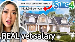 building a house for every career using REAL LIFE salaries in Sims 4 Career build series ep 3 [upl. by Ahsercal]