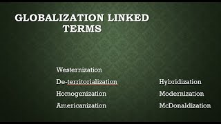 Globalization Terms Part 2 Deterritorialization Hybridization Americanization McDonaldization [upl. by Adnorhs]