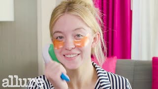 Sydney Sweeneys 10Minute Beauty Routine for Sensitive Skin  Allure [upl. by Ardnuasak]