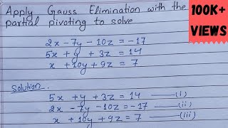 Gauss jordan elimination method x2y4 5yz9 4x3z10 [upl. by Etteyafal]