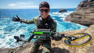 Scuba Diving One of Hawaiis Most Dangerous Cliff Side for Sunken Treasure Spitting Caves [upl. by Limoli709]