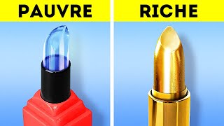 RICHE VS PAUVRE  INCROYABLES ASTUCES ET GADGETS DE BEAUTÉ [upl. by Stock]