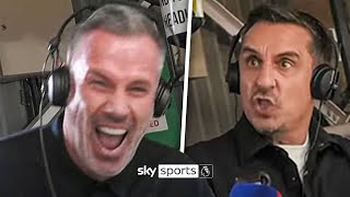 COMMS CAM 🎥 Gary Neville and Jamie Carragher react to Liverpools 30 win over Manchester United ⚔ [upl. by Amikay]