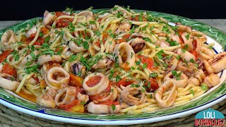 CON ESTA RECETA DE PASTA A LA MARINERA CON CALAMARES VAS A ALUCINAR Loli Domínguez  Recetas [upl. by Ytissac50]