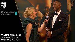 Mahershala Ali Reacts to Winning Supporting Actor for Green Book  EE BAFTA Film Awards 2019 [upl. by Emerej]