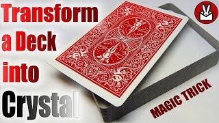 Deck of Playing Cards Transforms into a Solid Clear Crystal Block Trick [upl. by Hwang430]