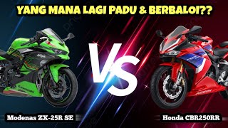 Modenas ZX25R SE VS Honda CBR250RR  QUICK COMPARISON  TOP SPEED  GPS [upl. by Aloivaf]