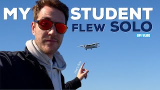 Student Pilot Flying SOLO  Flight Instructors Perspective [upl. by Itsim88]