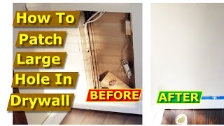 How to fix a big hole in the wall fast drywall repair DIY [upl. by Ahsiri]