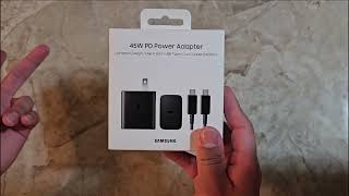 UNBOXING Y CARACTERISTICAS CARGADOR SAMSUNG 45 WATTS [upl. by Yuk]