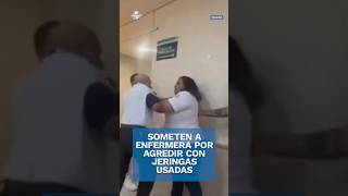 Enfermera del IMSS agrede a sus compañeros con jeringas usadas shorts [upl. by Bray588]