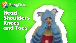 Head Shoulders Knees and Toes  SingALong with Mitten the Kitten  BabyFirst TV [upl. by Lucrece597]