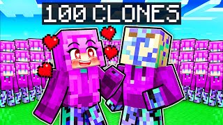 100 CLONES Try to KISS DASH In MINECRAFT [upl. by Tyrone704]