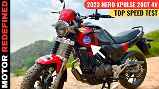 Finally Hero Xpulse 200T 4V 2023 Model Top Speed Test amp All Gears Top Speed Test  Motor Redefined [upl. by Haissem]