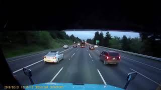 Semi truck crash I5 MultiVehicle Pileup 1080p Dash Cam Footage [upl. by Ramyar]