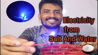 WOW  Electricity from Salt And Water  2 Spoon Salt Makes your Room Bright  Science Experiment [upl. by Yderf]