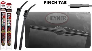 How to fit HEYNER Super Flat Premium windscreen wiper blade PINCH TAB arm [upl. by Aleil324]