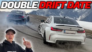 2x BMW M3 G80 DOUBLE DRIFT DATE IN THE MOUNTAINS  PURE TIRE CARNAGE  CRASH [upl. by Analak]