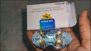 Zeelab Updee 60K Vitamin D3 Cholecalciferol Soft Gelatin Capsules Honest Review  Vitamin D Tablets [upl. by Anaiv]