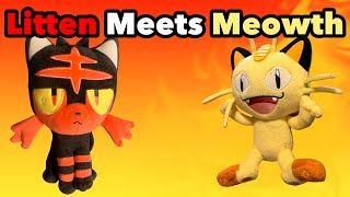 Pokémon Plush Short Litten Meets Meowth [upl. by Jemina252]